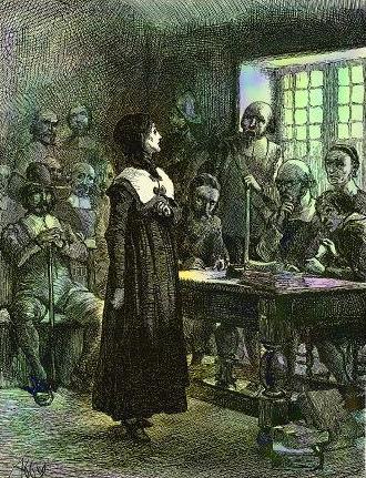 painting of Anne Hutchinson on Trial