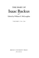 Cover, Diary of Isaac Backus