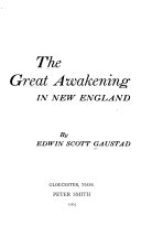 Cover, The Great Awakening in New England