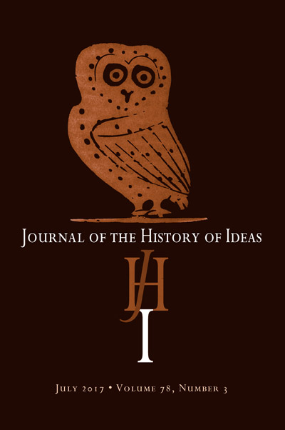 Cover, Journal of the History of Ideas