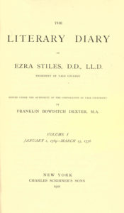 Cover, The Literary Diary of Ezra Stiles