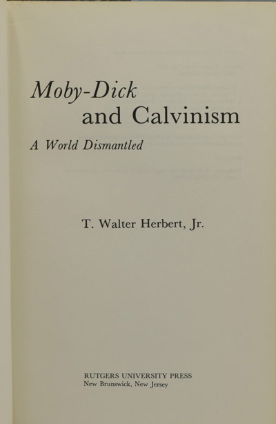 Cover, Moby-Dick and Calvinism
