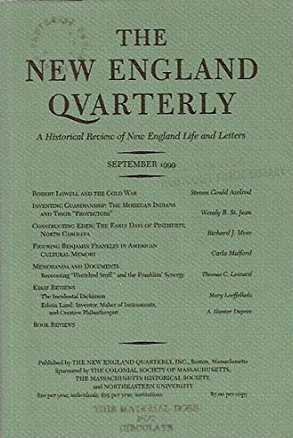 Cover, The New England Quarterly