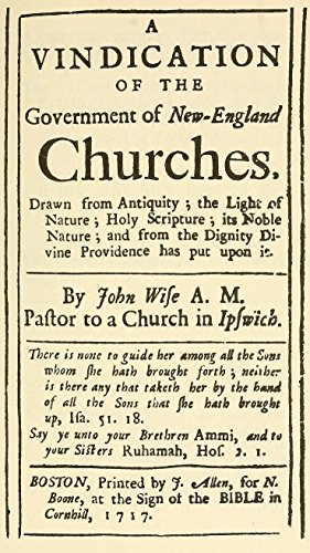 Cover, A Vindication of the Government of New-England Churches
