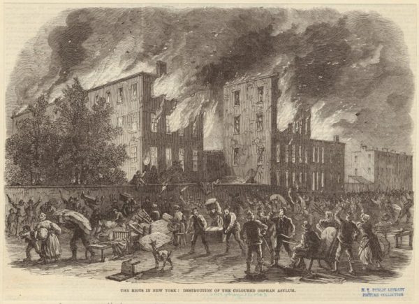 destruction of the colored orphans asylum, 1863 riots