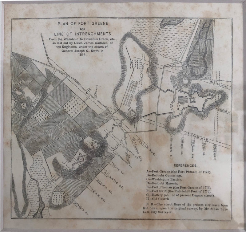 Drawn map of Fort Greene Park, from the monument dedication program