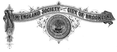New England Society in the City of Brooklyn engraved banner